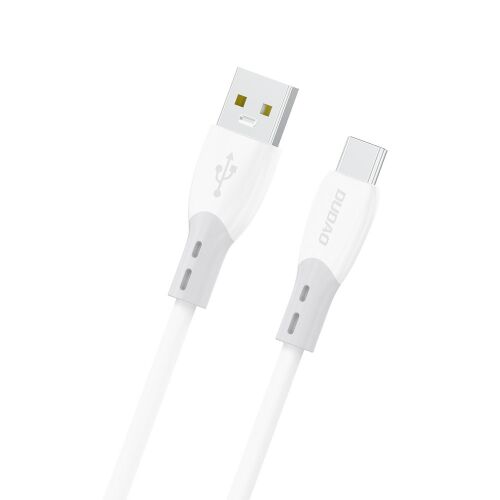 Dudao L25ST 5 A USB-A - USB-C kábel puha szilikonfonattal 1 m - fehér 174191330 - Kábel