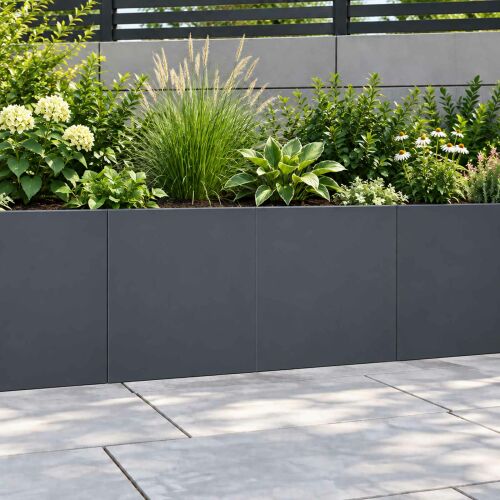vidaXL Támfal 2 db 40 x 12 x 40 cm Acél Antracitszürke 179738867 - Ágyásszegély