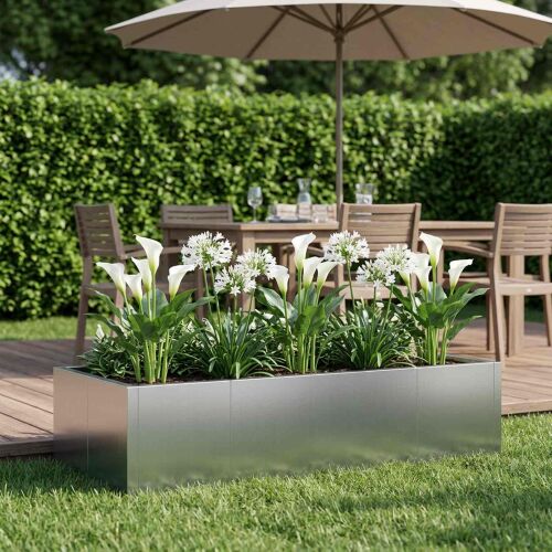 vidaXL Támfal 6 db 200 x 100 x 40 cm Horganyzott Acél Ezüst 179500766 - Magaságyás