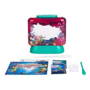 Aqua Dragons Deluxe LED Lights kit, includes aquarium, food, magnifying glass, and instructions - Science & Discovery Toy