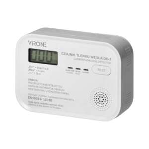 Kohlenmonoxidmelder VIRONE DC-3, 3 x AA, LCD, TEST-Taste, weiß 45450229