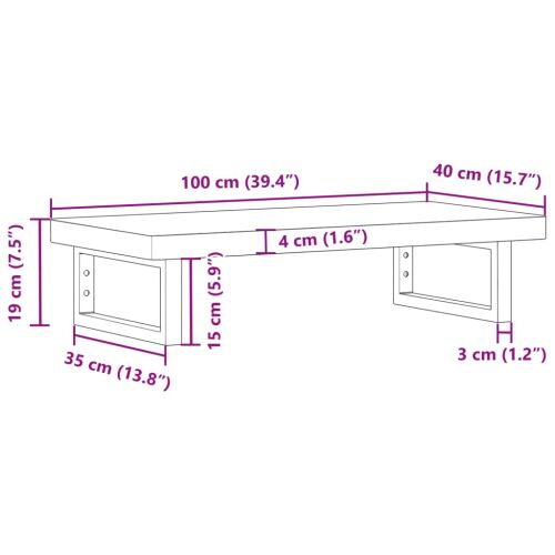 vidaXL Mosdó alatti fali polc, acél és tömör akácfa 174332053 - Mosdópult
