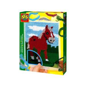 Vyšívacia sada SES s motívom koňa, obsahuje predtlačený materiál, nite a ihlu - SES Creative