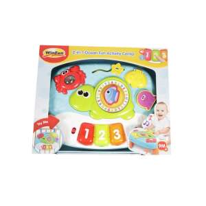 WinFun 2-în-1 Ocean Fun Activity Center masă de activitate pentru bebeluși cu funcții muzicale, numere, litere și creaturi marine - Winfun Jocuri si jucării educative