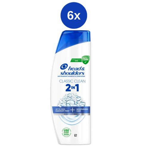 H&S 2 az 1-ben Classic Clean sampon 6x250ml