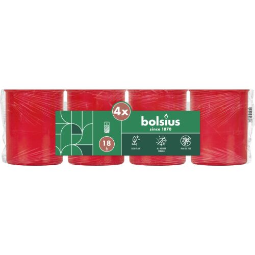 Bolsius préselt betét 250g 18h. 4 db piros