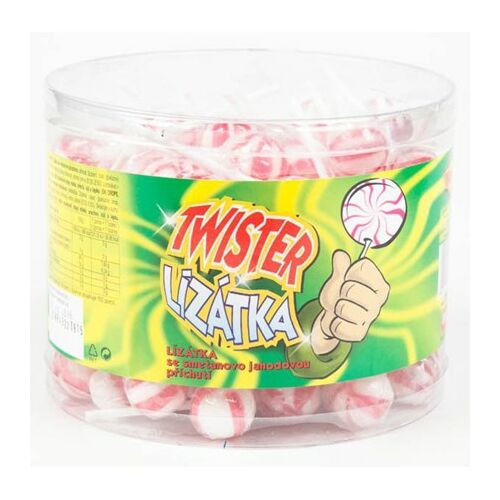 Twister nyalókák krém-eper 100 x 8 g