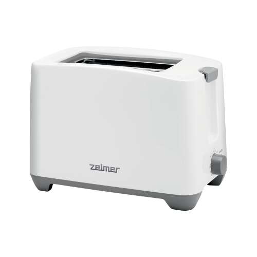 Zelmer 750W toaster, white, 2 slice, with crumb tray, adjustable browning settings