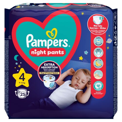 Pampers éjszakai pelenka, 4-es méret, 25 db