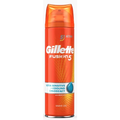 Gillette Fusion 5 Ultra Sensitive + Hűsítő borotvagél 200 ml