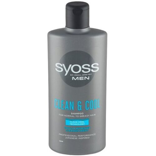 SYOSS MEN CLEAN & COOL sampon normál és zsíros hajra 440ml