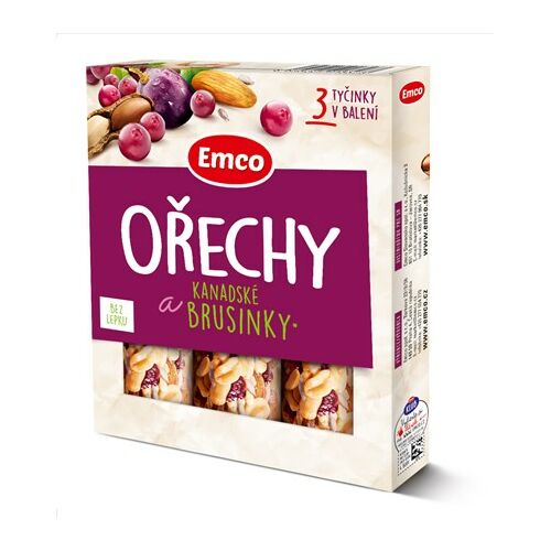 Emco Nuts áfonyás szelet 3 x 35 g