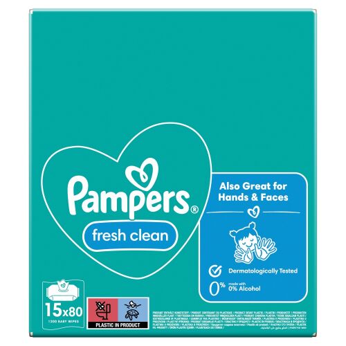 Pampers törlőkendő (15x80 db/doboz) Fresh Clean