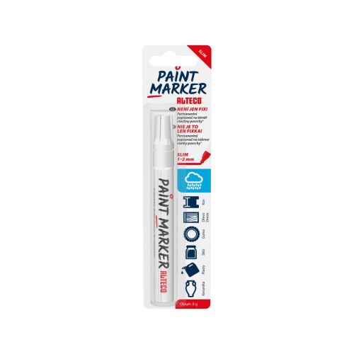 ALTECO permanens marker, festékmarker, SLIM, fehér 174555383 - Lakkmarker