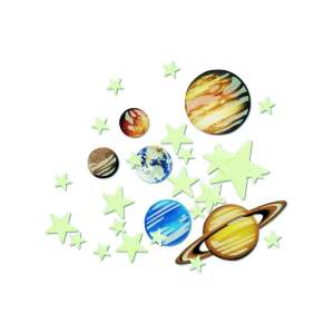 4M Leuchtsterne und Planeten, Planeten und Sterne des Sonnensystems, leuchten im Dunkeln, Kinderzimmer Dekoration, Lernspielzeug - Dekoration für das Babyzimmer