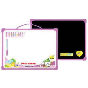 Double-sided magnetic whiteboard and blackboard, pink, large, for drawing, writing, and leaving messages - Drawing Boards, Writing Board