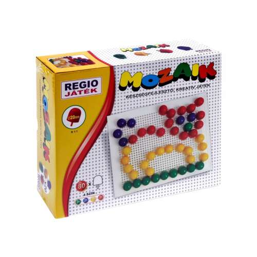 Set de jocuri de mozaic Regio Játék Mozaik 80 de piese, pini colorati pentru joacă creativă
