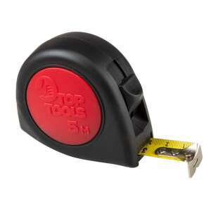 Top Tools 5 Meter Messband, schwarz und rotes Messband - Top Tools