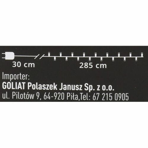 Karácsonyi díszfüzér fehér LED rózsákkal, 3 m hosszú