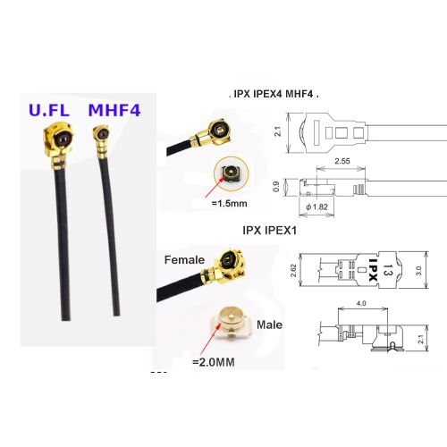 Pigtail MHF4 RF1.13 forrasztókábel 50cm 174717836 - Koax kábel