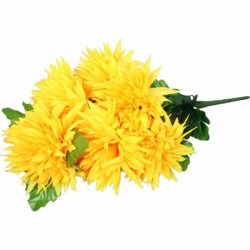 6 db nagy sárga krizantémból álló csokor, 60 cm 174780745 - Dekoráció