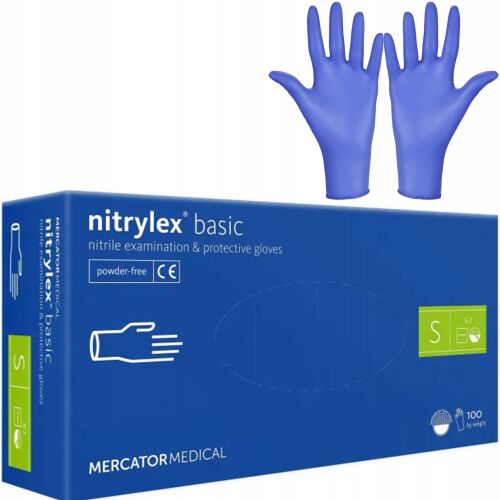 Nitril kesztyű 100 db Nitrylex Basic sötétkék 7-S