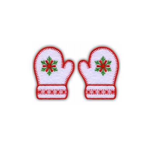Foltos karácsonyi kesztyűk - Vasalható / Hőzáras hátlap - Hímzett folt/jelvény/embléma 174829272 - Vasalható matrica