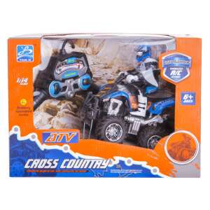 Moto 4 x 4 remote control quad, 15 cm, blue and black, with rider, 1:14 scale, cross country, ATV, remote control, toy, for kids, ages 6+ - Remote control vehicle