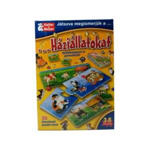 Keller & Mayer Játszva megismerjük a ... Háziállatokat 30 darabos puzzle, a játék 30 darab összeilleszthető puzzle-elemből áll, a képen a puzzle-elemek láthatóak - Keller&Mayer