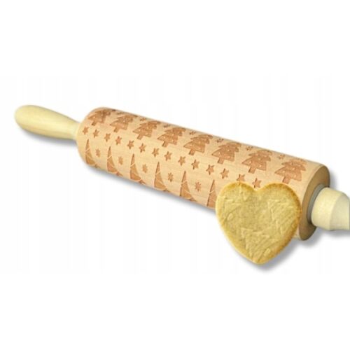 Dekoratív karácsonyi sodrófa sütimintával, nagy, 35 cm-es karácsonyfa 174924620 - Sodrófa