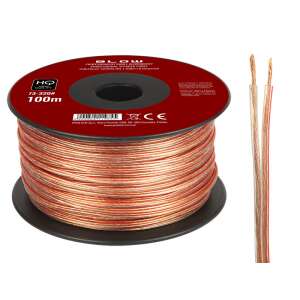 HQ 73-320 100m Hangszóró vezeték 2x0,22mm átlátszó - Hangszóró kábel
