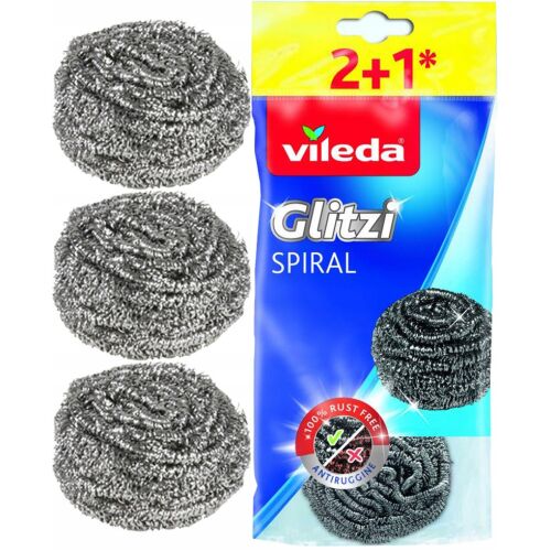 Vileda Glitzi spirális acél súroló 3 db. 174966045 - Takarító szivacs és dörzsi