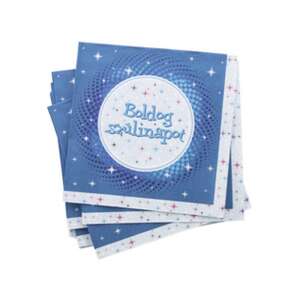 Blaue Geburtstagsservietten mit dem Text 'Alles Gute zum Geburtstag' auf Ungarisch - Servietten