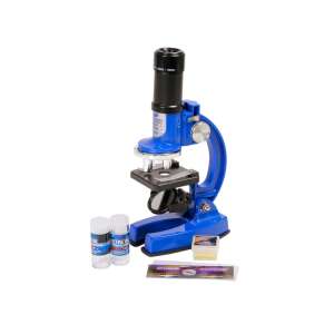 Microscop albastru cu mărire de 100x, 450x și 900x, set de microscop Micro-Science - Jocuri stiintifice si exploratori