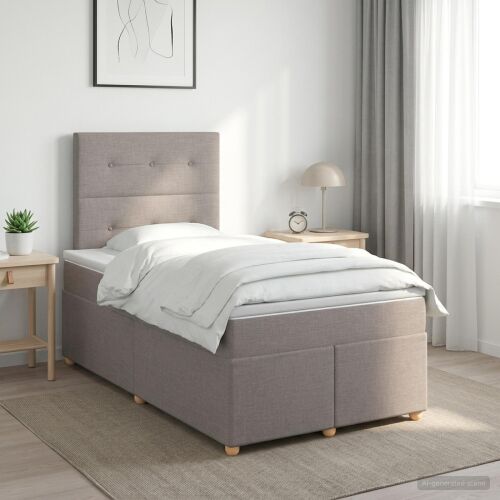 vidaXL Boxspring ágy matraccal Tópszínű 120 x 190 cm Szövet 177516905 - Bútor