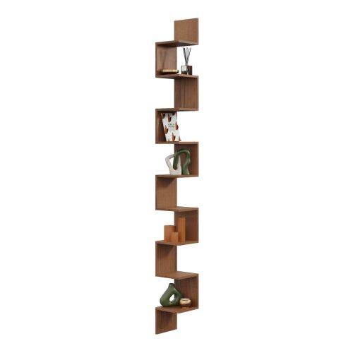 Modern Sarok Függőpolc Mega - 256 cm Diófa 175075584 - Előszoba bútor
