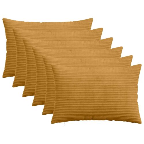vidaXL Párna huzat 6 pcs HEERLEN Sárga 30 x 50 cm cord 175082892 - Párnahuzat