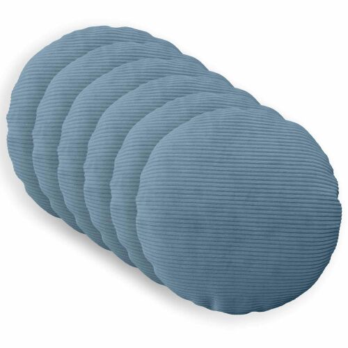 vidaXL Párna huzat 6 pcs HEERLEN Kék Ø 60 cm cord 175085081 - Párnahuzat