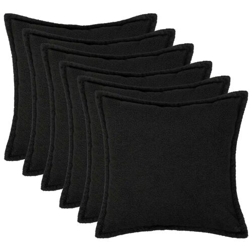 vidaXL Párna huzat 6 pcs HOUTEN Fekete 80 x 80 cm Bouclé 175087553 - Díszpárnahuzat