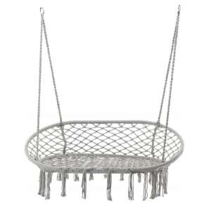 Scaun dublu tip leagan suspendat pentru casa sau gradina, Sersimo, cu franjuri, gri 45478252 - Depozitare pantofi, Fotolii suspendate, Fotolii, Scaune suspendate și Biblioteci și rafturi