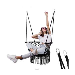 RIVO függőszék háttámlával, fekete színben, 80x60x120 cm