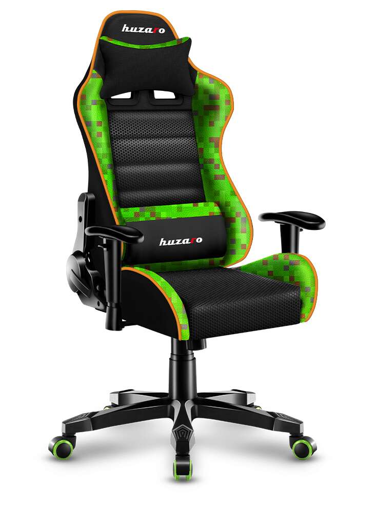 Huzaro happy 6.0 pixel mesh gyerek gamer szék - fekete-zöld