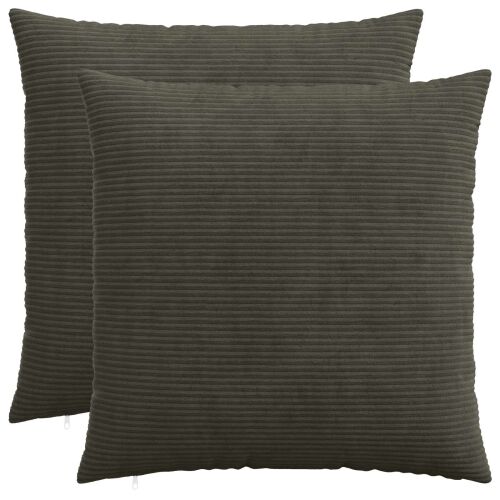 vidaXL Párna huzat 2 pcs HEERLEN Antracitszürke 55 x 55 cm cord 175138734 - Díszpárnahuzat