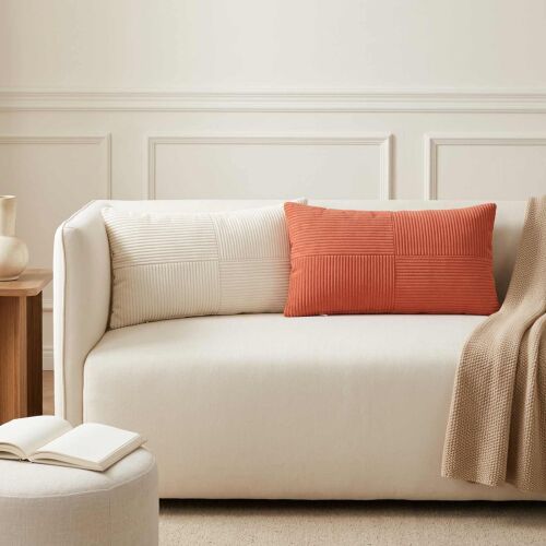 vidaXL Párna huzat 12 db ALMELO Piros Narancs 40 x 80 cm cord 181752095 - Díszpárnahuzat