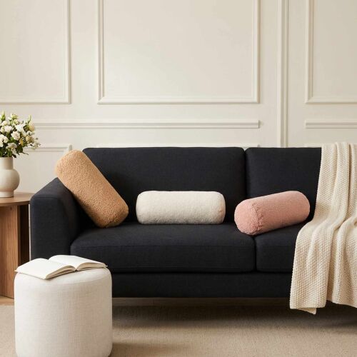 vidaXL Párna huzat 2 db HEERLEN Krémszínű Ø 15 x 40 cm Bouclé 181752734