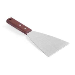 Hendi rozsdamentes acél kaparó spatula sötét fa nyéllel, 100x251mm - Spatula