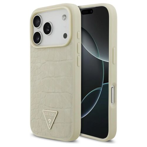 Guess Croco Triangle Logo MagSafe tok iPhone 17 Pro készülékhez arany 175231336 - Telefontok