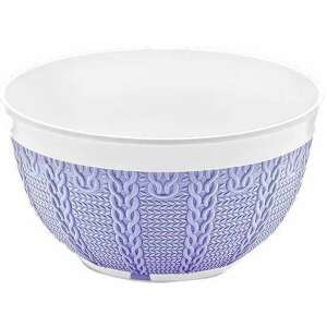 Poly Time Kötött hatású műanyag kerek tál 1.25 l, púder kék