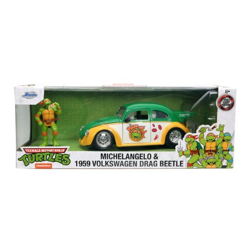 JADA ÖNTÖTT AUTÓ NINJA TEKNŐCÖK 1959 VOLKSWAGEN DRAG BEETLE 1:24