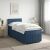 vidaXL Boxspring ágy matraccal LED szalagokkal Kék 100 x 200 cm Szövet 177516461